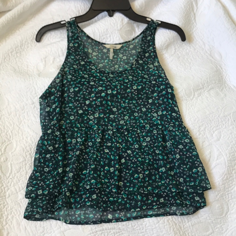 Sheer floral tank top
